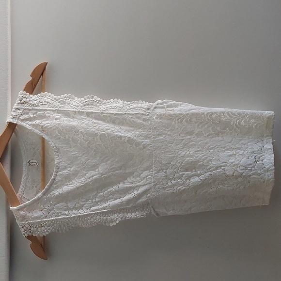 Free People Sure Thang White Lace Tank Top - Picture 4 of 5